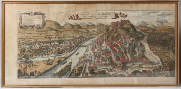 WENCESLAUS HOLLAR AFTER LAURENS VAN DE SYPE 'Graecium vulgo Gratz Metropolis Styriae' birds eye view