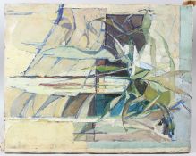 20TH CENTURY SCHOOL Abstract composition oil on canvas unframed inscribed 'WINT' verso 40.5 x 51cm