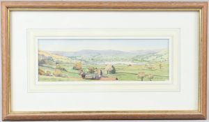 JANET WILLONER 'Semerwater' watercolour signed and inscribed 9 x 29cm