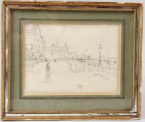 ROBERT CHARLES GOFF (1837-1922) Brighton seafront pencil drawing signed and dated 1895 11.5 x 16cm