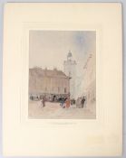 ALBERT EDWARD RICHARDSON 'Market Place, Northampton' watercolour signed with initials inscribed