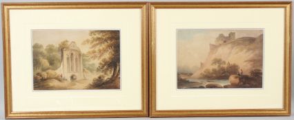 GEORGE NICHOLSON (19TH CENTURY) Two watercolour views one of Richmond, Yorkshire, the other of an