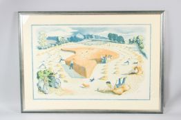 JOHN NASH (1893-1977) 'Harvesting' colour lithograph printed by Baynard Press for School Prints 48.5