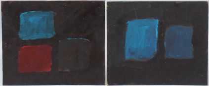 BRITISH SCHOOL (LATE 20TH CENTURY) Rectangles on black backgrounds acrylic on canvas boards unframed