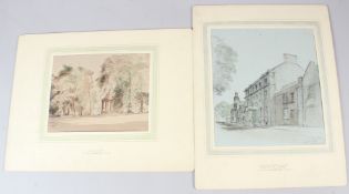 ALBERT EDWARD RICHARDSON 'The Governor's Place Berwick on Tweed' charcoal and watercolour signed,