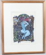 HANNAH SWAIN 'Dreaming' coloured etching 28/100 signed and inscribed in pencil 31 23cm