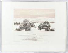 KATHLEEN CADDICK 'Snow on the Pennines' colour etching and aquatint signed, inscribed and
