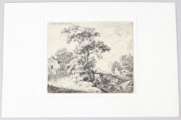 ANTHONIE WATERLOO 'The Chapel with Steps' original 17th century etching inscribed 'unrecorded