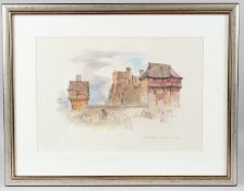 MADS STAGE (1922-2004) Stokesay Castle, Shropshire colour print 27 x 39cm