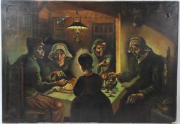 AFTER VINCENT VAN GOGH The Potato Eaters oil on canvas unframed 70 x 100cm