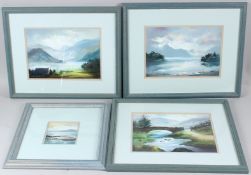 SHIRLEY SHACKLETON 'Catbells Derwentwater' pastel, signed 18 x 27.5cm two other Lake District