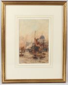 WILLIAM WHITTINGTON View of St Pauls with shipping on the River Thames watercolour signed 26 x 17.