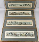 AFTER JOHN PAUL DEAN (1802-1868) 'A Trip to Brighton' set of four coloured coaching prints 14 x 58cm