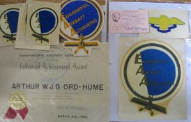 [AVIATION] Experimental Aircraft Association, small group of ephemera: embroidered badge