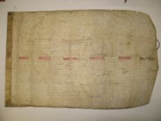 VELLUM DEED, 18th c., very worn / rubbed, regarding property at Kingston-by-Sea, between William &