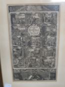 A GERMAN FRAMED FRONTISPIECE / TITLE PAGE, 13 x 17.5 inches, 17th / 18th c.