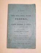 [HOROLOGY CATALOGUE] A List of Church, Turret, Musical and House Clocks, manufactured by John