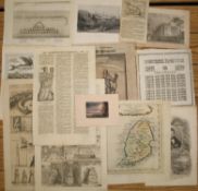 [PRINTS] diverse coll'n of 17th c. & later material & small oil painting on card (13).