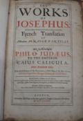 JOSEPHUS, The Works, folio, all plates lacking except Holy Land map (defective), calf rebacked,