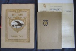 [AVIATION / HANDLEY PAGE] TURNER (Maj. C.) By Air to Paris, 4to, illus., card covers, L., n.d.;