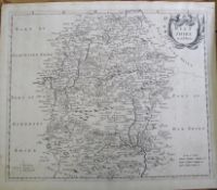 [MAP] Map of Wiltshire by Robert Morden, 15 x 18 inches, card backing (1).