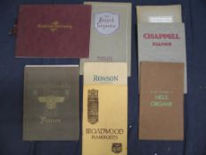 [MUSICOLOGY / TRADE CATALOGUES] coll'n of 8 brochures / catalogues for pianos or organs (8).[