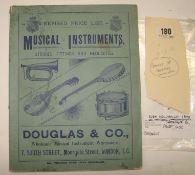 [ MUSIC / TRADE CATALOGUE] Douglas & Co Revised Price List Musical Instruments, 4to, illus., pict.