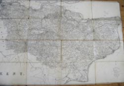 [MAPS] 19th c. Cheffins folding map of Kent (publishing line worn); & q. of O. S., etc. (Q).