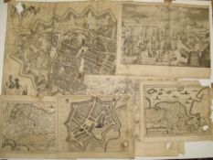 [PRINTS & MAPS] Group of maps and sheets from Teatro Belgico, damp affected, w.a.f. (Q).