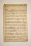 National Hunger March Song, 1934, small double-sided printed sheet words / music, L., [1934].