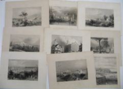 [AMERICANA] Views of America, 9 x 19th c. engravings, 8.5 x 11 inches each (9).