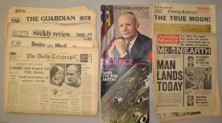 Man on the Moon landing, magazine and newspapers from 1969 year of the landing, U.K. (Q).