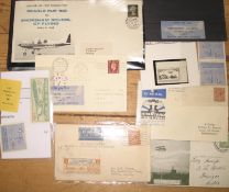 [AVIATION / PHILATELY] small group of First Day or Commemorative covers, labels, etc. (Q).[