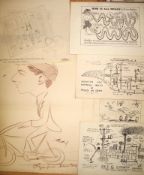 [CARTOONS, etc.] small q. of original ink artworks by 