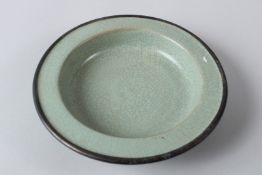 A CHINESE RU WARE DISH. 17.5cms diameter.