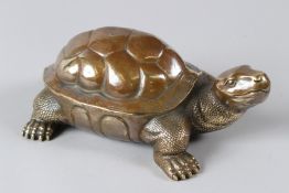 AN ORIENTAL BRONZE TORTOISE. 20cms.