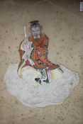 A SET OF NINE 19TH CENTURY INDO CHINESE PAINTINGS, each depicting a colourfully painted god and