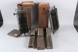 A COLLECTION OF VICTORIAN STEREOSCOPIC VIEWING CARDS AND BRASS PLATES.