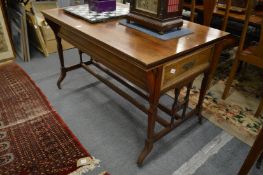 A LATE 19TH CENTURY ROSEWOOD RECTANGULAR LIBRARY TABLE, by Wilkinson & Son, 8 Old Bond Street,