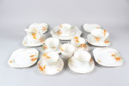 A SHELLEY FLORAL DECORATED TEA SERVICE.