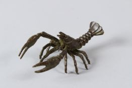 AN ORIENTAL BRONZE CRAYFISH.