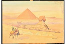 A PAIR OF 19TH CENTURY OTTOMAN WATERCOLOUR PAINTINGS BY D. HIDAYET, signed, mounted -unframed. 35cms