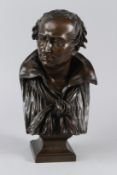 AFTER HENRI ISELIN. A good bronze bust of PICARD. 33cms high.