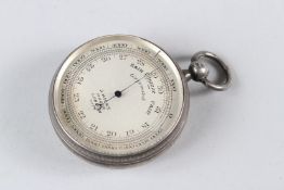 A SOLID SILVER VICTORIAN BAROMETER.