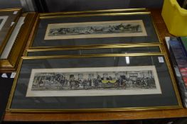 A trip to Brighton, a set of four coloured coaching prints.