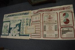 Two large folding Government wall charts, 1950's or 60's.