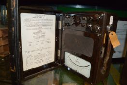 A Sangamo Weston Ltd Bakelite cased watt meter.