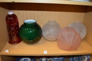 Glass lamp shades.
