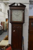 A 19th century mahogany longcase clock with eight day movement, the painted square dial signed