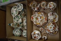 A collection of Masons Brown Velvet and Chartreuse porcelain.